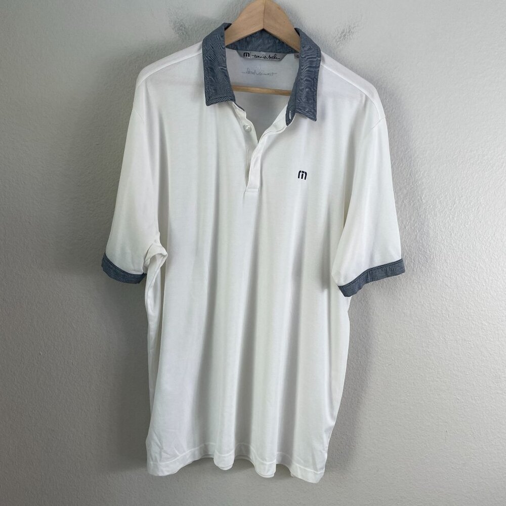 Travis Mathew Mens XL Golf Short Sleeve Hills Pique Polo Shirt Pima Cotton Blend